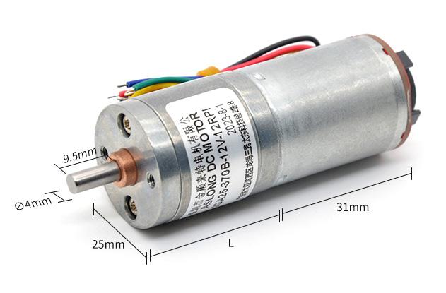 6v 12v 25mm مُفرش DC Gear Motor Encoder JGA25-370B عزم دوران عالي 25mm مُفرش DC Gear Motor 10