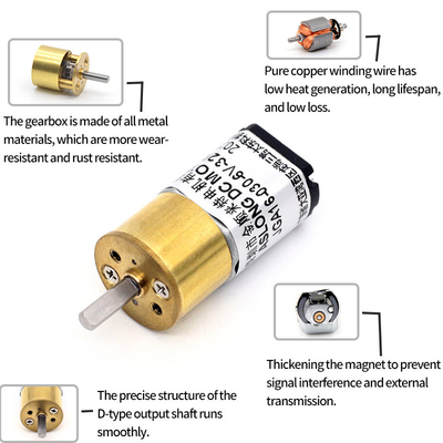 ASLONG JGA16-030 15.5mm 6V 26-800RPM DC محرك الحد من الفرشاة الحرارية الحرارية الحرارية الحرارية الحرارية الحرارية الحرارية الحرارية